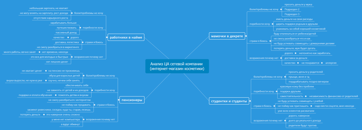 Анализ ЦА сетевой компании (интернет-магазин косметики)