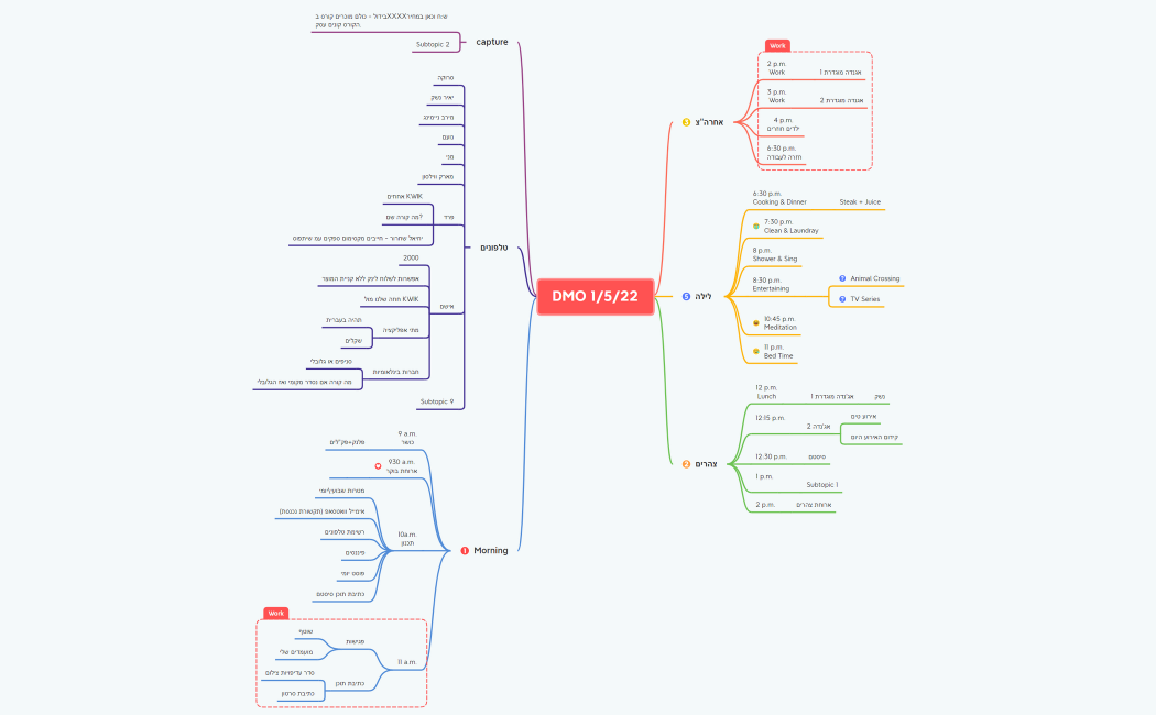 Daily Plan תכנון יומי יאיר